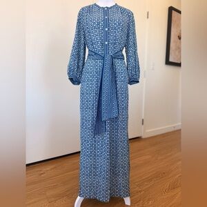 Blue Patterned Maxi Dress